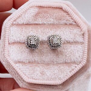 EFFY STERLING SILVER AND DIAMOND STUD EARRINGS